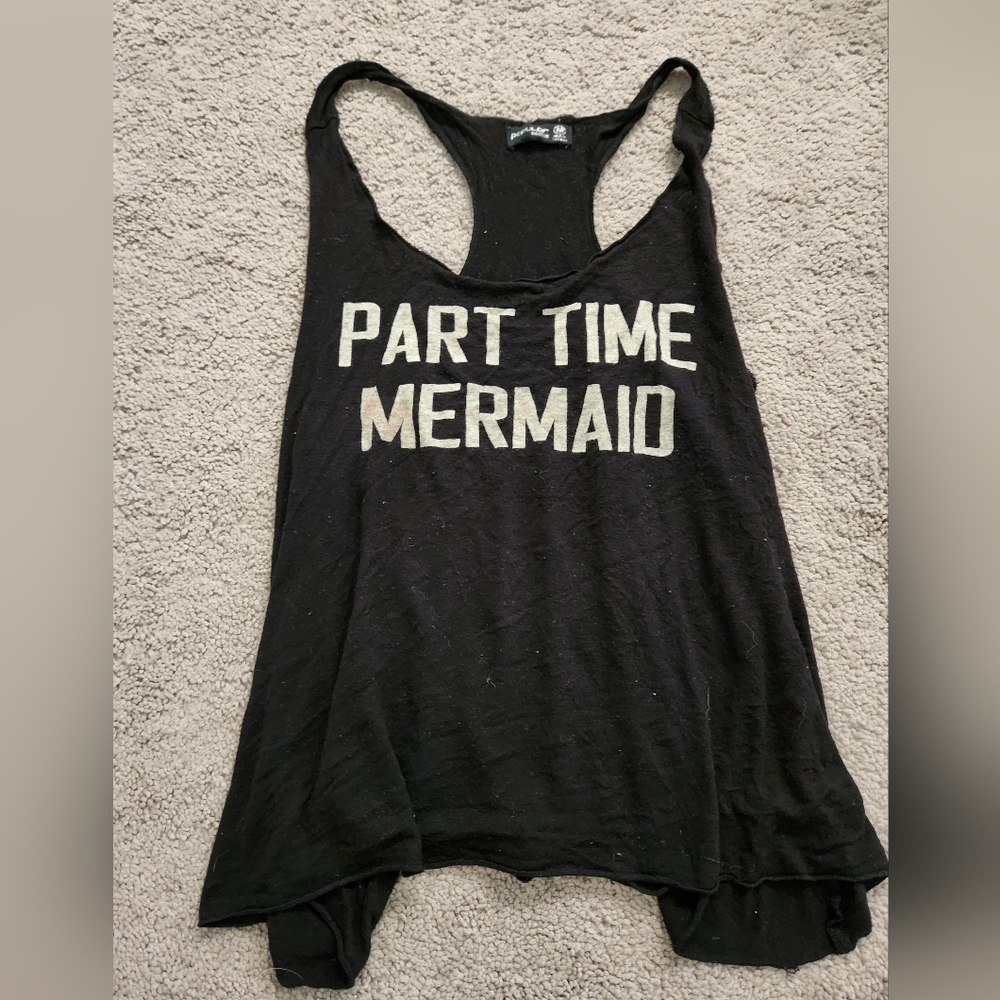 Black 'Part Time Mermaid' Tank Top